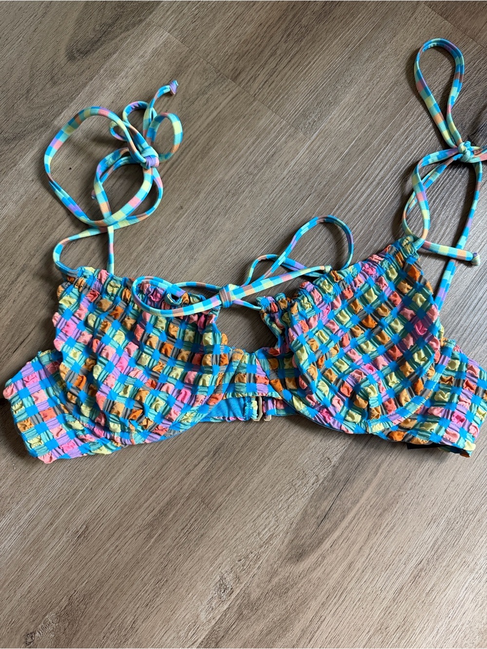 Beach Riot Multicolor Textured Bikini - Teal, Pink, Orange, Yellow - Picture 5 of 12
